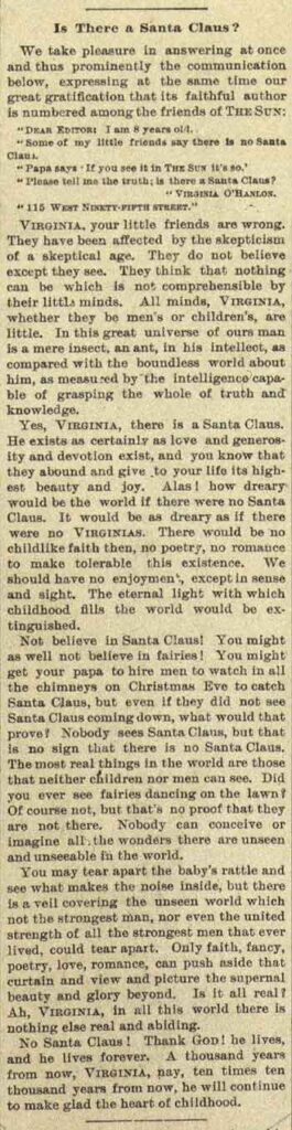 Yes,Virginia,ThereIsASantaClausClipping
